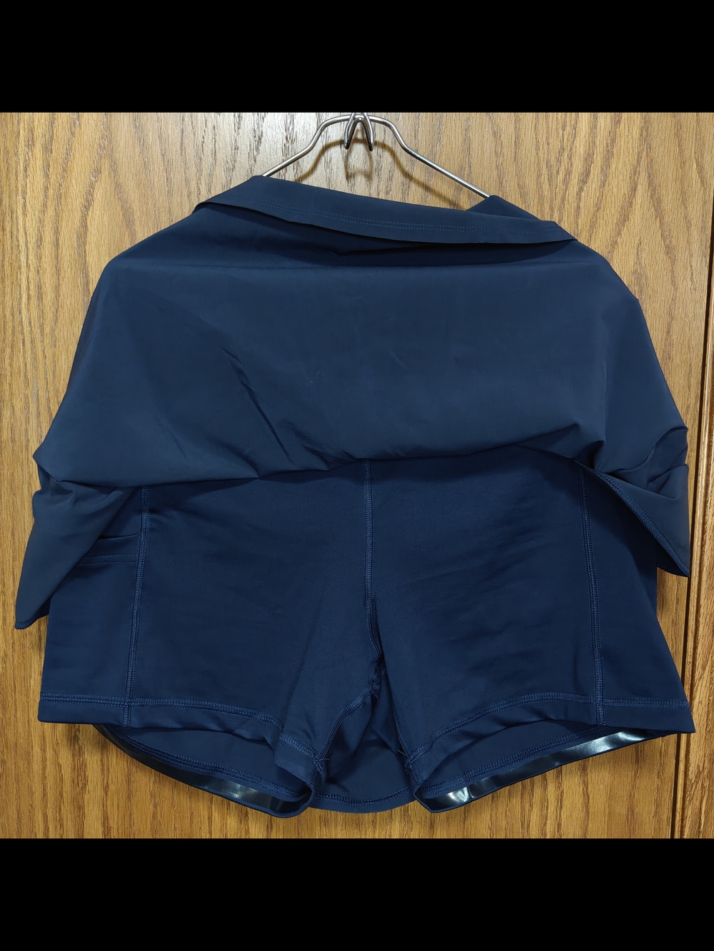 Puma Navy Elastic Waist Mini Skirt with Built In Shorts, Size L - Picture 3 of 7